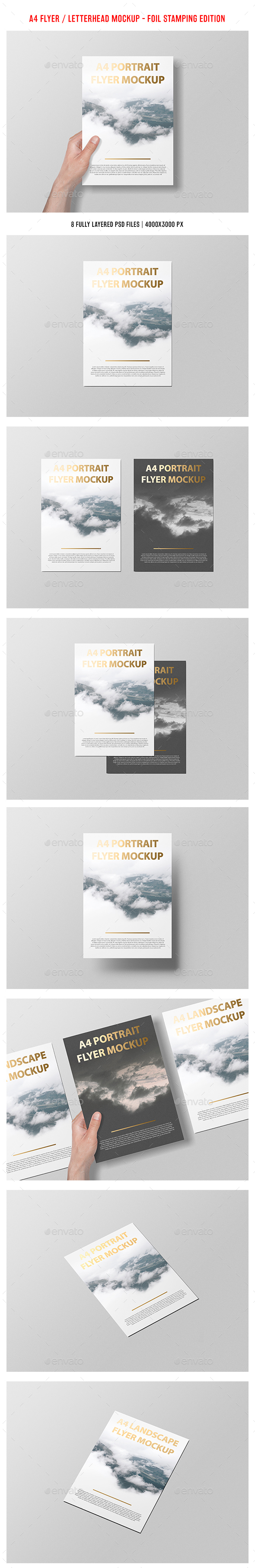 A4 Portait Flyer / Letterhead Mockup - Foil Stamping Edition - Flyers Print