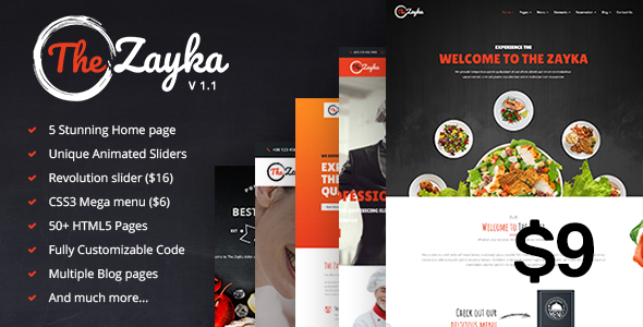 The Zayka - Multipurpose Restaurant, Food & Cafe HTML5 Template - Restaurants & Cafes Entertainment