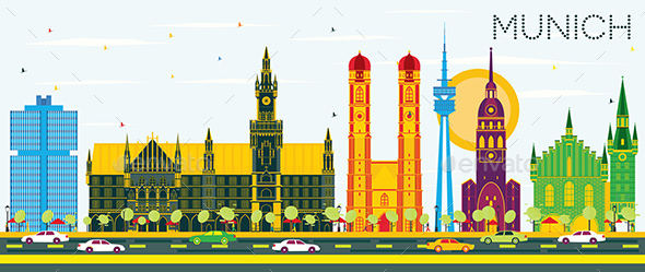 GraphicRiver Munich Germany Skyline with Color Buildings and Blue Sky 21106218 GraphicRiver Munich Germany Skyline with Color Buildings and Blue Sky 21106218