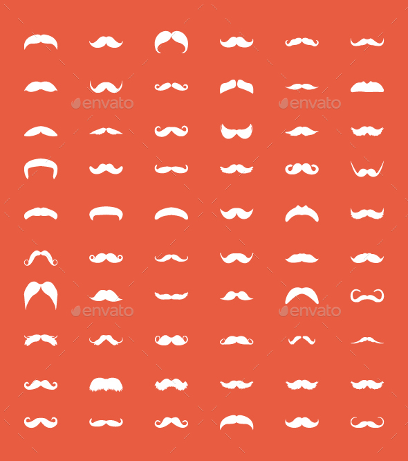 60 Glyph Icon Designs of Mustache - Icons