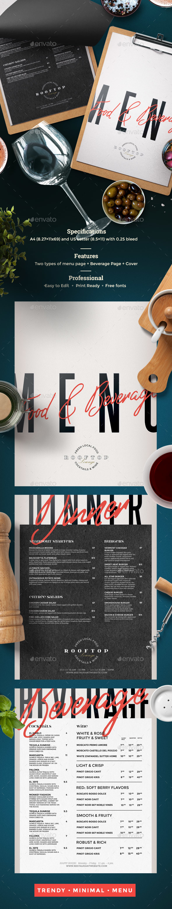 Restaurant Menu - Food Menus Print Templates