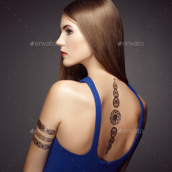 Fashion portrait of elegant woman with magnificent hair - Stock Photo - Images