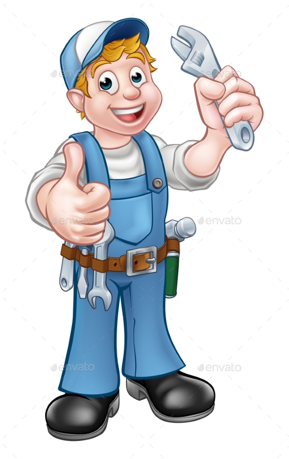 GraphicRiver Cartoon Character Mechanic or Plumber 21107727 GraphicRiver Cartoon Character Mechanic or Plumber 21107727