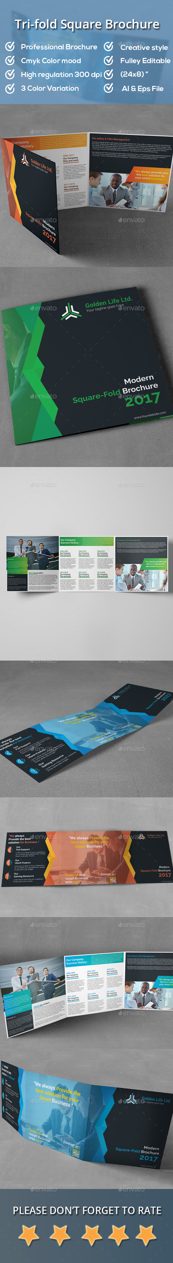 Modern Square TriFold Brochure - Corporate Brochures
