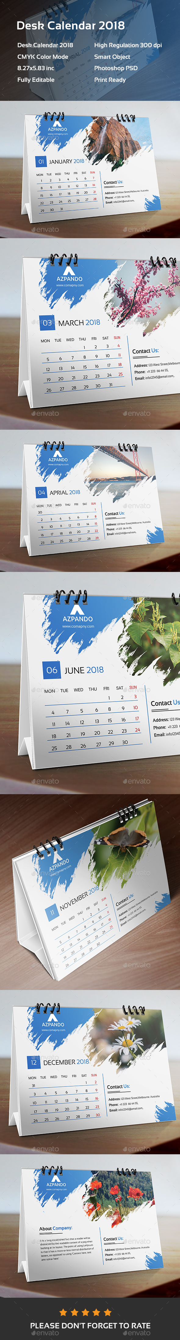 GraphicRiver Desk Calendar 2018 21108401 GraphicRiver Desk Calendar 2018 21108401