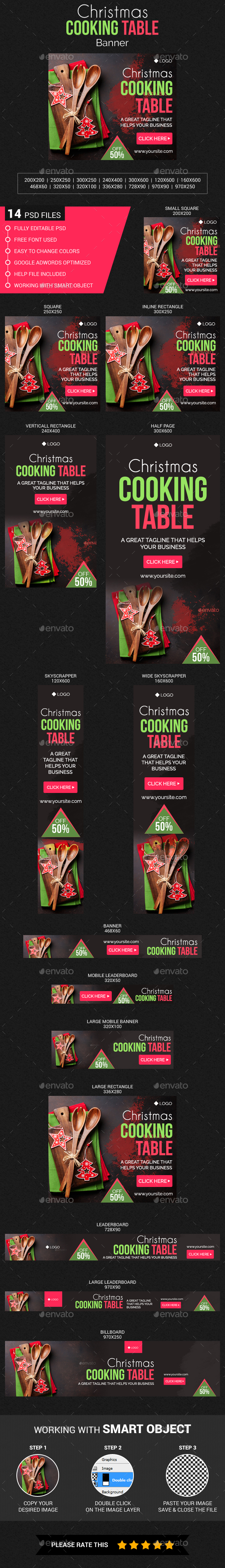 Christmas Cooking Table Banner - Banners & Ads Web Elements