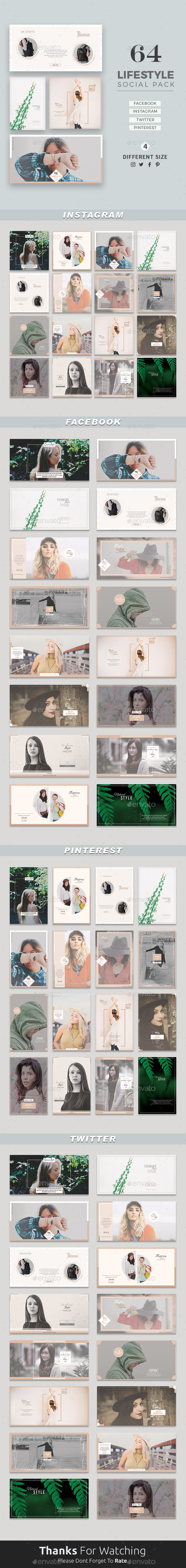 Lifestyle Social Media Pack - Social Media Web Elements