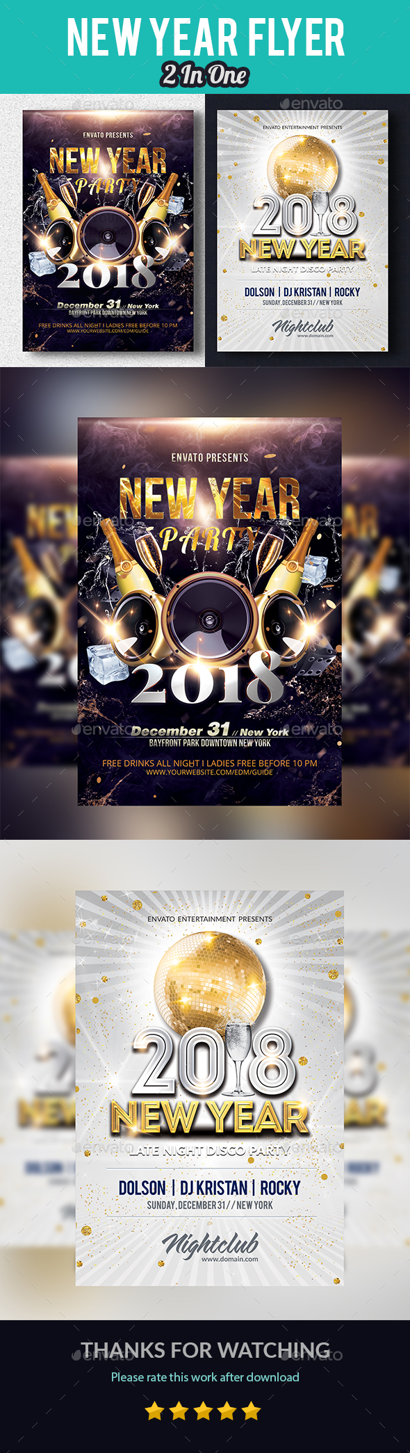 NYE Party Flyer Bundle - Clubs & Parties Events