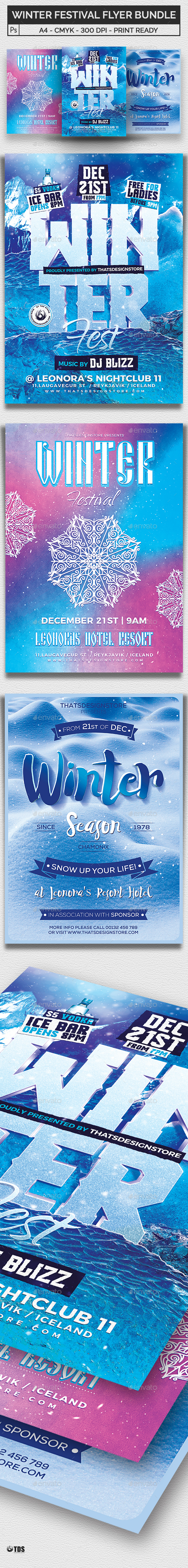 Winter Festival Flyer Bundle - Clubs & Parties Events