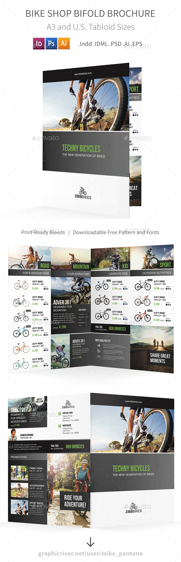 GraphicRiver Bicycle Shop Bifold Halffold Brochure 21109317 GraphicRiver Bicycle Shop Bifold Halffold Brochure 21109317