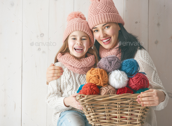 Winter portrait of family