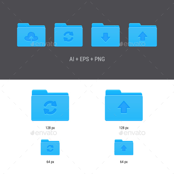 Set of Cloud Folder Icons - Software Icons