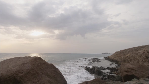 Timelaps of Evening Coming to Grand Canaria