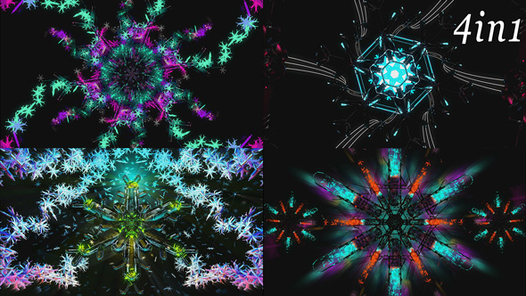 Crystal Snowflakes - VJ Loop Pack (4in1)