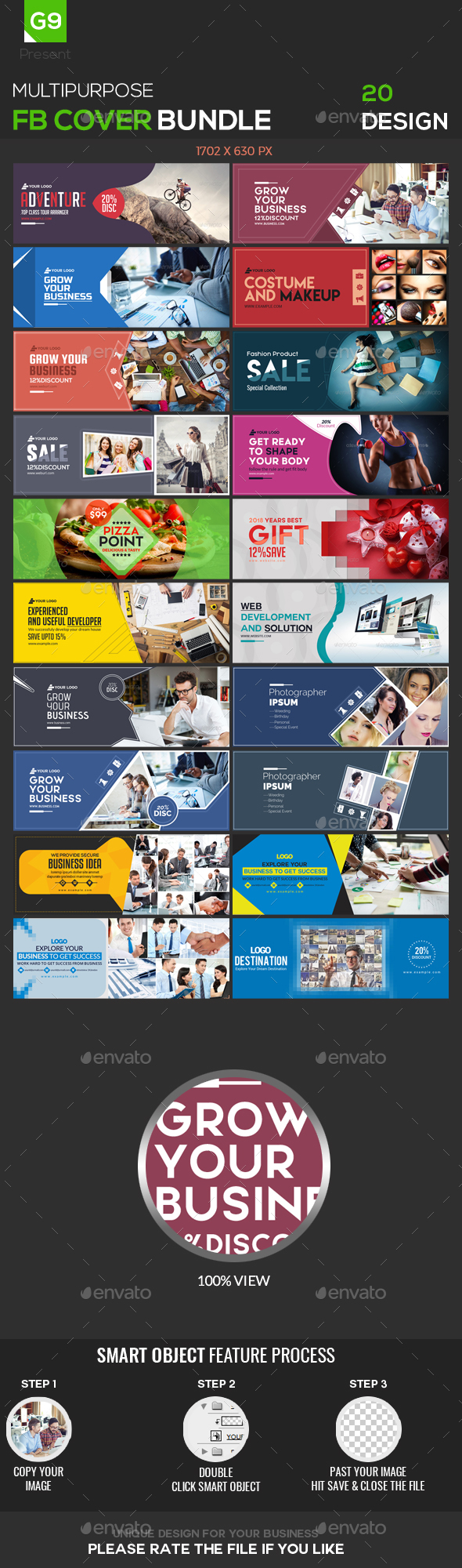 Facebook Cover Bundle - 20 Design - Facebook Timeline Covers Social Media