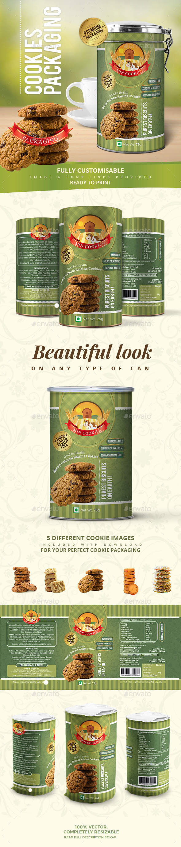 Cookies Packaging - Packaging Print Templates