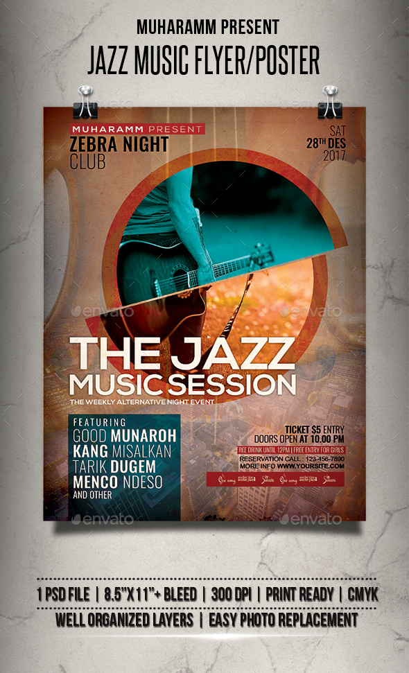 GraphicRiver Jazz Music Flyer Poster 21110259 GraphicRiver Jazz Music Flyer Poster 21110259