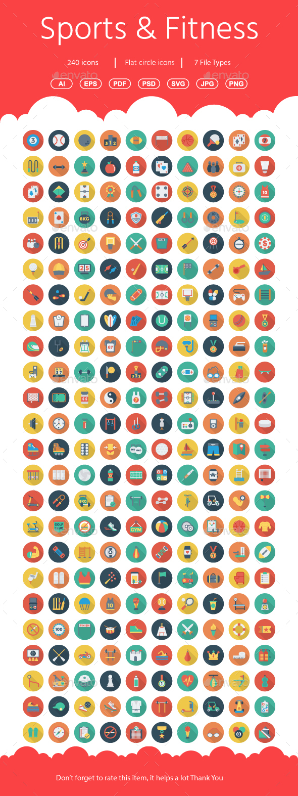 GraphicRiver Sports and Fitness Flat Circle icons 21110328 GraphicRiver Sports and Fitness Flat Circle icons 21110328