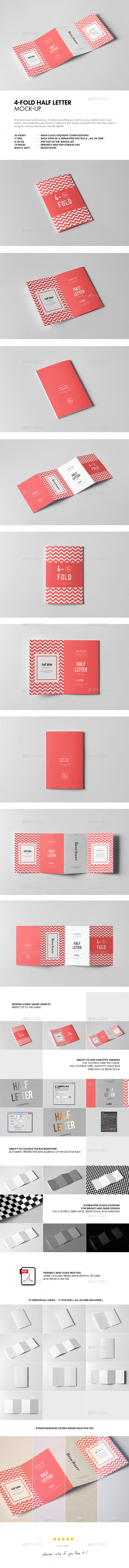 Four-Fold Half Letter Brochure Mock-up - Brochures Print