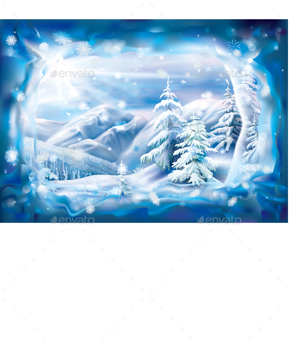 GraphicRiver Winter Snowy Landscape in Frozen Frame 21111377 GraphicRiver Winter Snowy Landscape in Frozen Frame 21111377