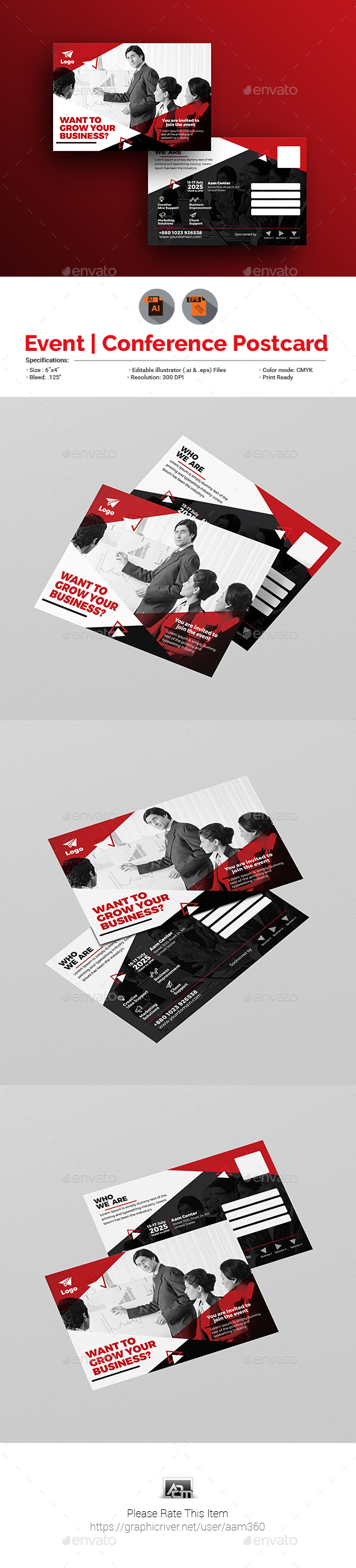GraphicRiver Event Summit Conference Postcard Template 21111380 GraphicRiver Event Summit Conference Postcard Template 21111380