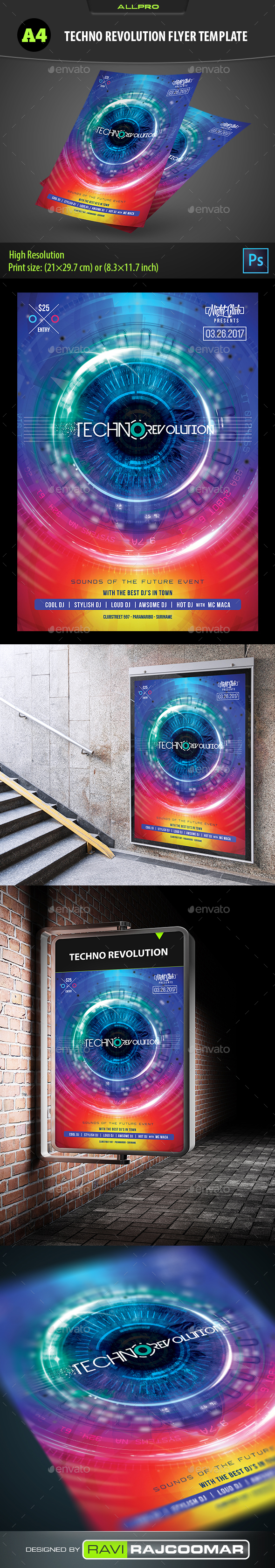 Techno Revolution Flyer Template - Events Flyers