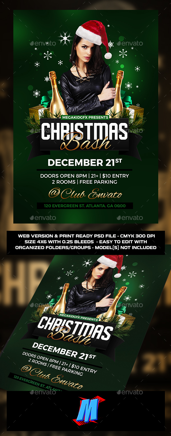 Christmas Bash Flyer Template - Clubs & Parties Events