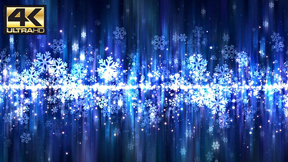 Abstract Royal Blue Christmas Snowflakes Abstract Background 4K