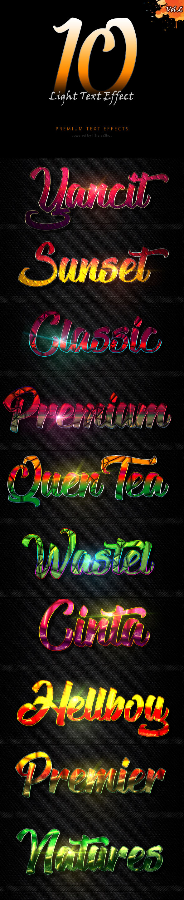 Light Text Effect Styles vol 2 - Text Effects Styles