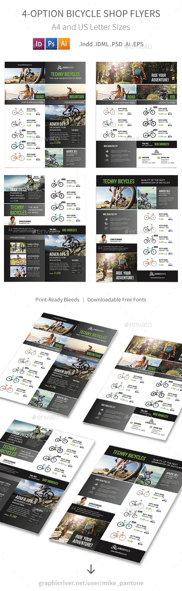 GraphicRiver Bicycle Shop Flyers 4 Options 21112067 GraphicRiver Bicycle Shop Flyers 4 Options 21112067