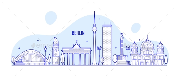 Berlin Skyline Germany City Buildings Vector - Buildings Objects