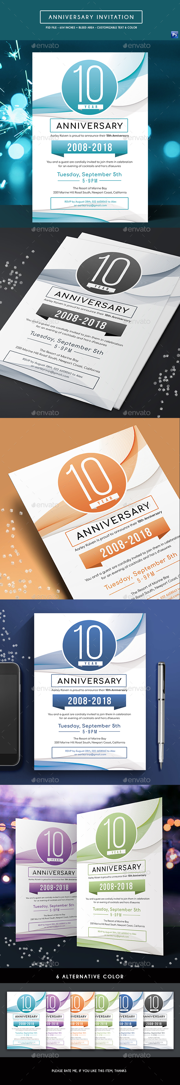 Anniversary Invitation - Anniversary Greeting Cards