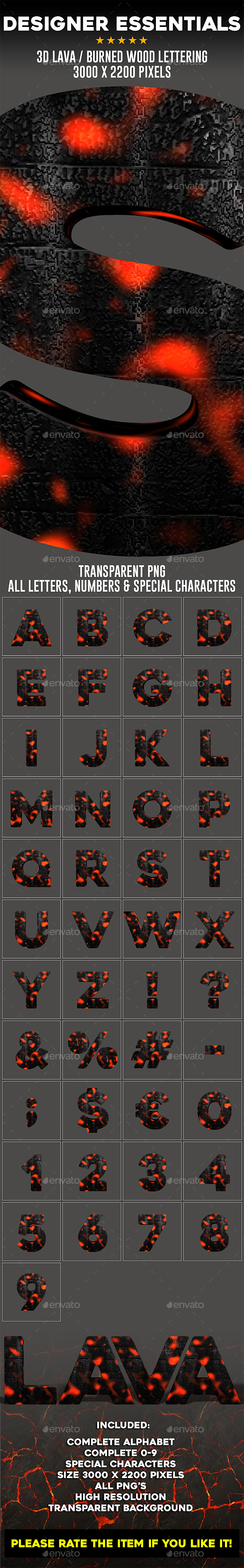 GraphicRiver 3D Lava Burned Wood Lettering 21112963 GraphicRiver 3D Lava Burned Wood Lettering 21112963