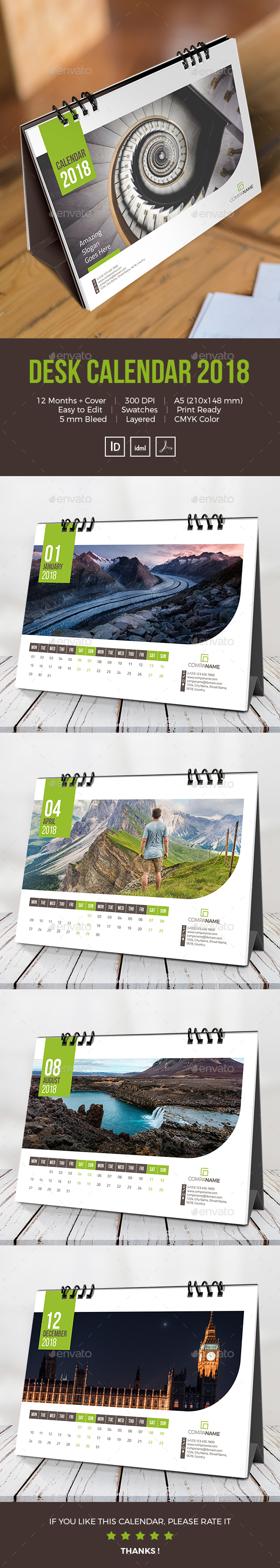 Desk Calendar 2018 - Calendars Stationery
