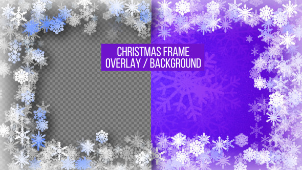Christmas Snowflakes Frame Purple
