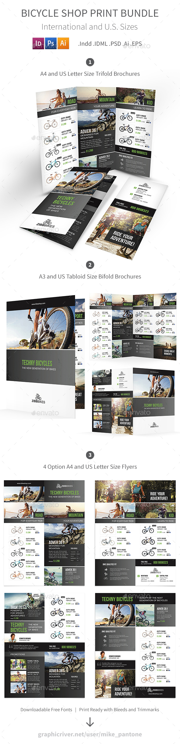 GraphicRiver Bicycle Shop Print Bundle 21114985 GraphicRiver Bicycle Shop Print Bundle 21114985