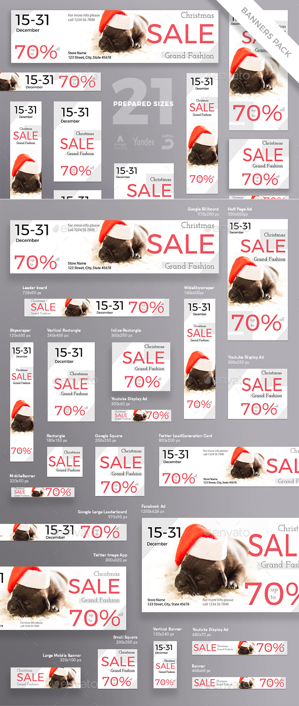 GraphicRiver Christmas Sale Banner Pack 21115374