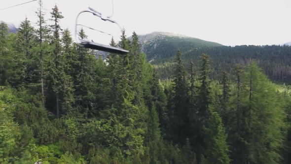 View From Ski-lift Cable Car in Tatra Mountains alt