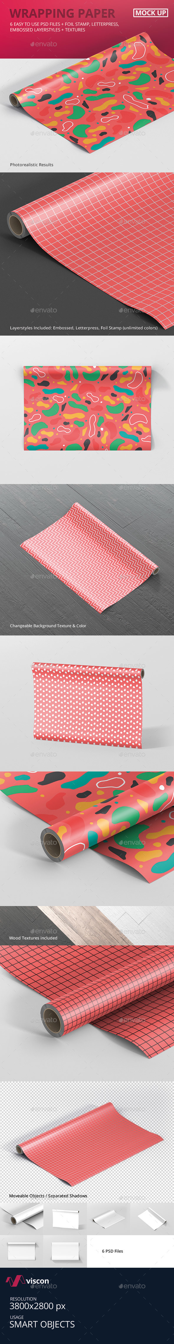 GraphicRiver Gift Wrapping Paper Mockup 21115653 GraphicRiver Gift Wrapping Paper Mockup 21115653