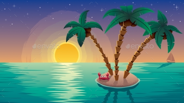 GraphicRiver Small Island Landscape Subset 21115834 GraphicRiver Small Island Landscape Subset 21115834