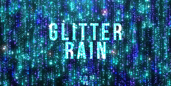 Blue Glitter Rain