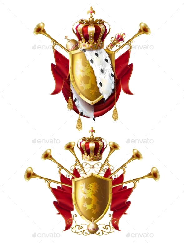 Royal Golden Crown Emblems - Miscellaneous Vectors