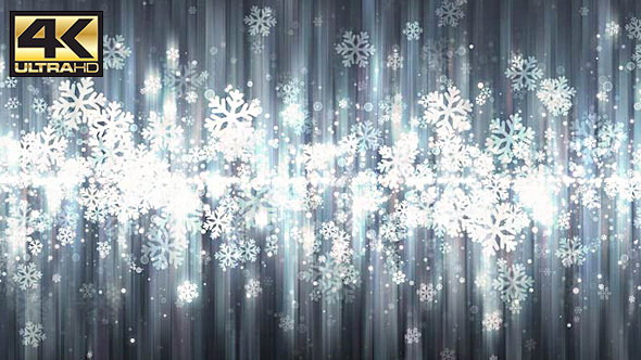 Silver Christmas Snowflakes 4K