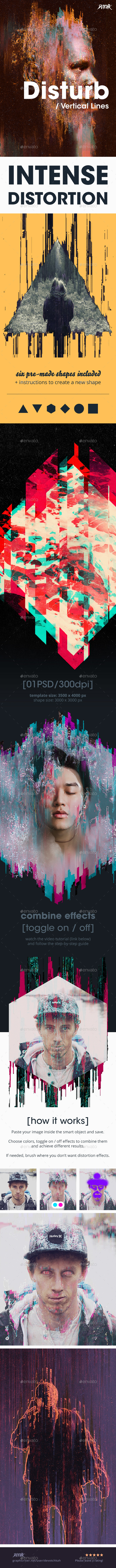 Disturb - Intense Distortion Effect Photo Template - Artistic Photo Templates