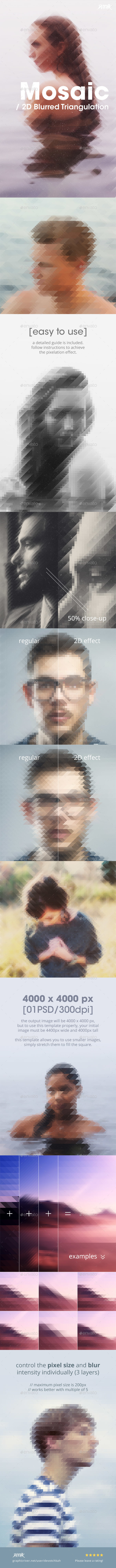 Mosaic - 2D Blurred Pixel Triangulation - Miscellaneous Photo Templates