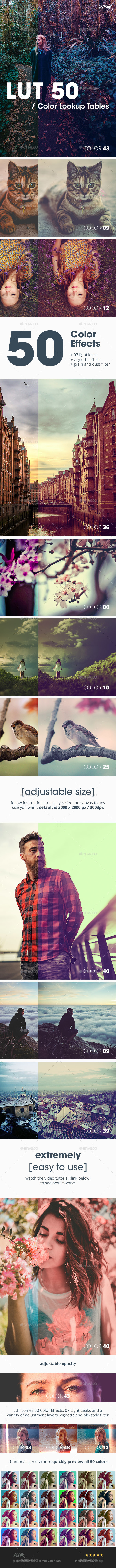 LUT 50 - Photoshop Color Filter FX - Miscellaneous Photo Templates