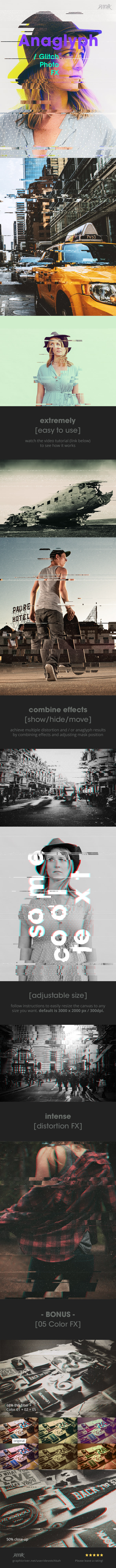 Anaglyph - Glitch Photo FX - Photoshop Add-ons