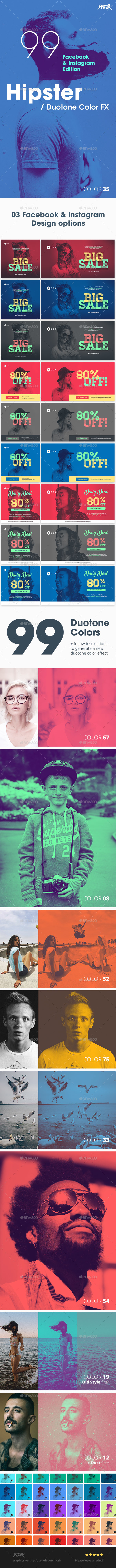 Hipster - Facebook & Instagram Edition - Social Media Web Elements