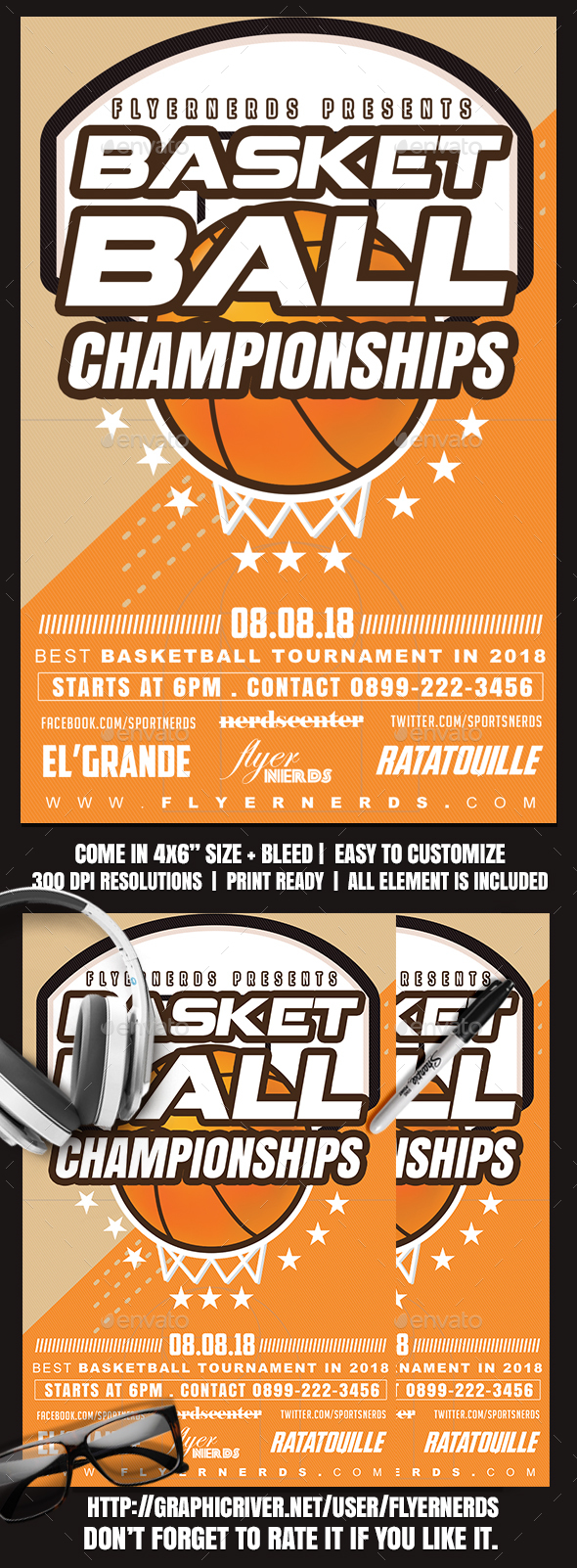 Basketball 2018 Championships Sports Flyer - Sports Events