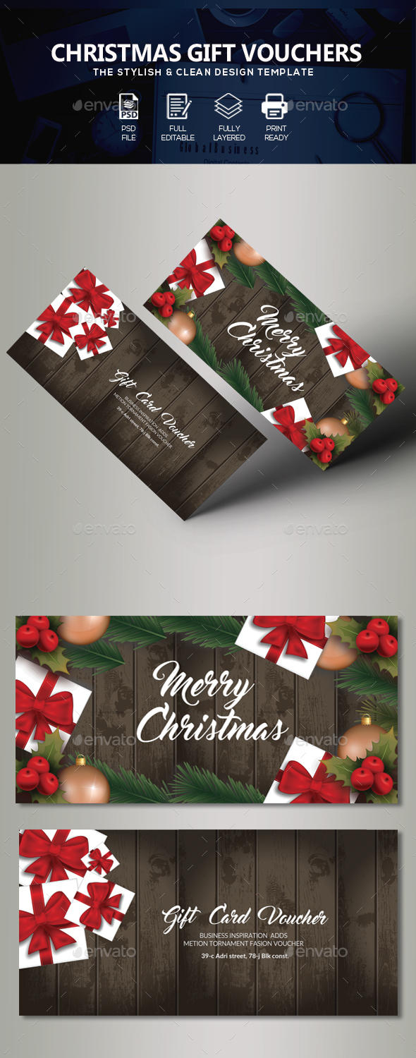 GraphicRiver Marry Christmas Gift Voucher 21117600 GraphicRiver Marry Christmas Gift Voucher 21117600